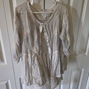 Tempo Paris White Flowy Top